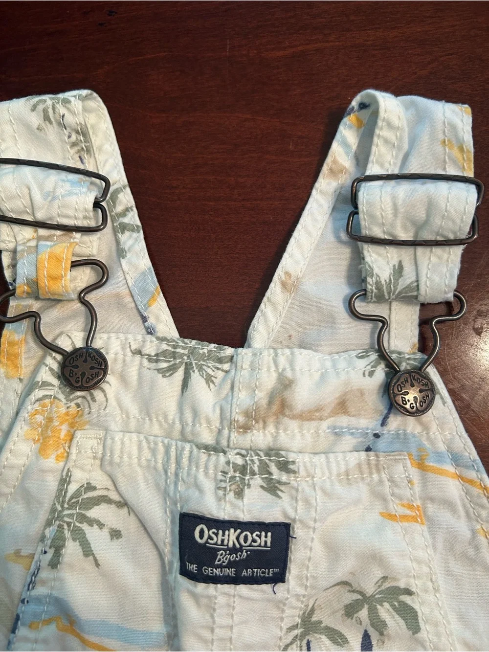 ✨OshKosh B'gosh Light Blue Palm-Print Toddler Overall Shorts